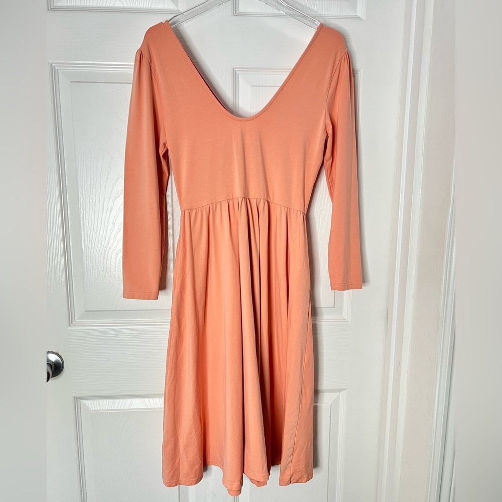 New Kristinit V-Neck Long Sleeve Surplice Front Dress Sz M